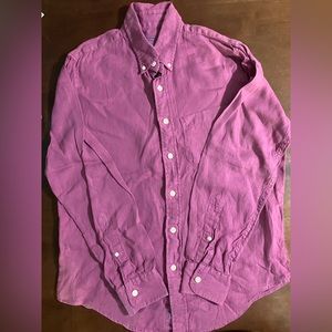 Abercrombie and Fitch 100% linen button up in purple - size small